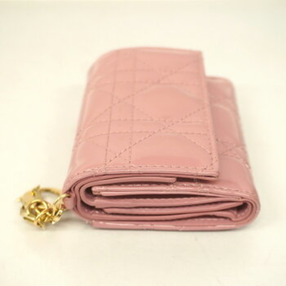 Christian Dior Cannage Patent Leather Tri-fold Wallet - Picture 2 of 9